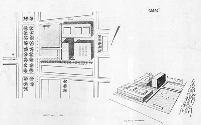 <p><strong>4.</strong> Sakarya Hükümet Konağı yarışmasında birinci ödüle ait vaziyet planı ve  perspektif görünüşü.<br /> 	Kaynak: <strong>Arkitekt</strong>, 1956, s.106.</p>